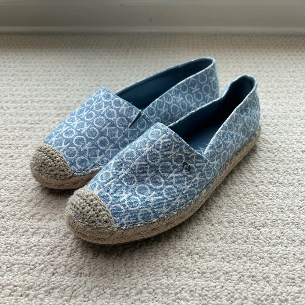 Calvin Klein Blue Logo Slip-On Espadrilles
